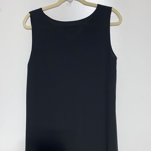 Amanda Womens Chiffon Midi Dress Sleeveless Scoop Neck Black Medium - Picture 6 of 9